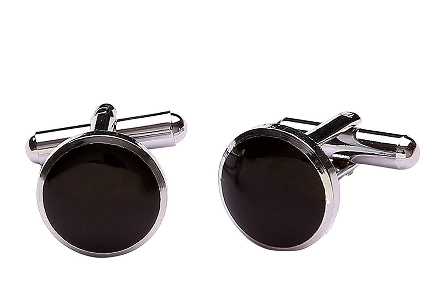 Finix Round Black Silver Formal Shirts Blazer Cuff Links Cufflink Set for Men Boys Mens Boy with Gift Box - Cufflink (B09S9PK5FJ) Amazon Price History, Amazon Price Tracker