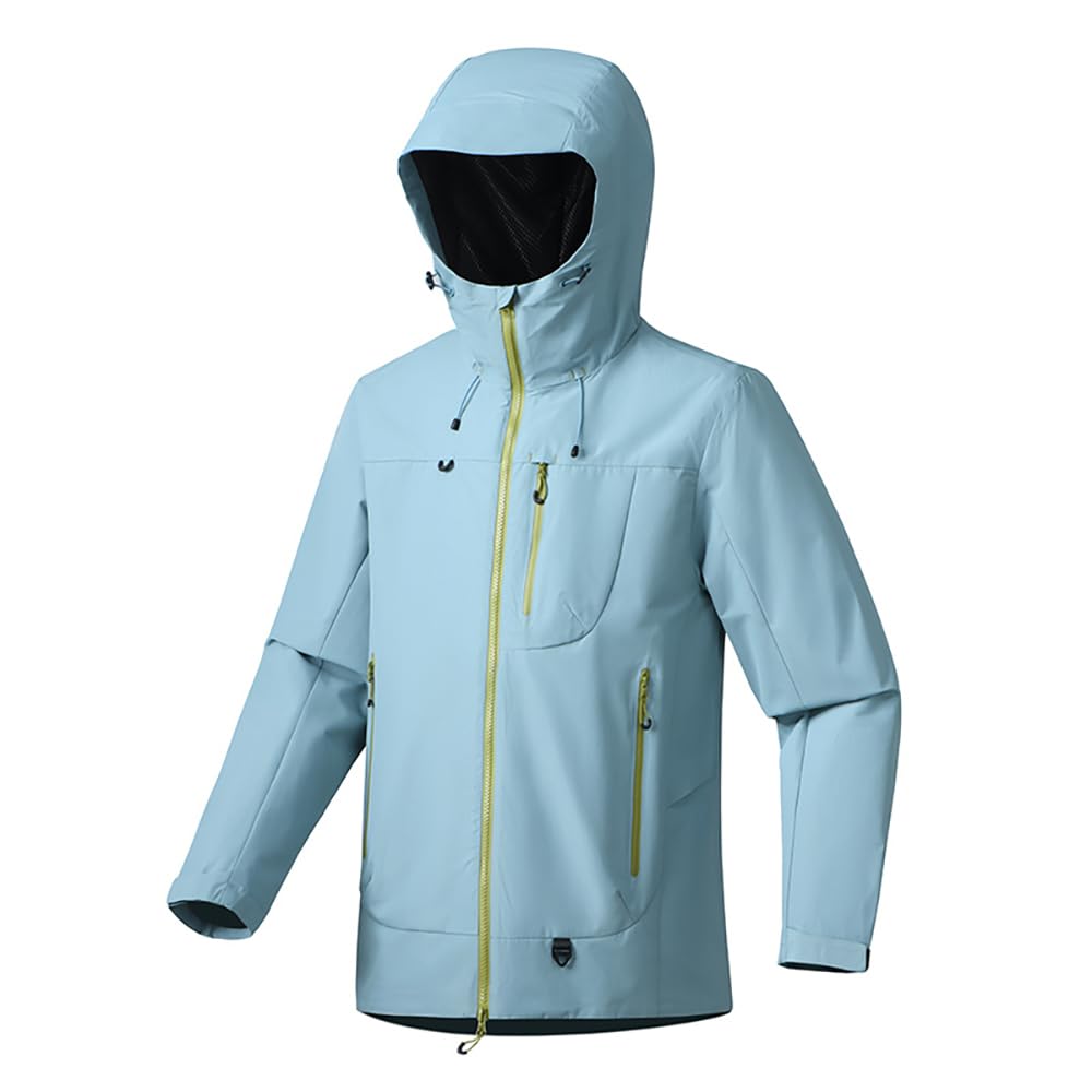 Giacca softshell da uomo e donna, antivento, impermeabile, con cappuccio, giacca funzionale traspirante, leggera, sottile, per ciclismo, escursionismo, ciclismo