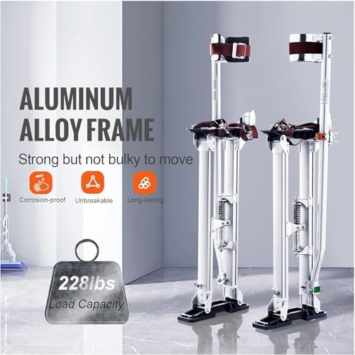 Professional Aluminum Plastering Stilts - Adjustable Drywall Ladder for Painters, Construction & Stage Props - Lightweight, Durable, Ideal for Taping & Texturing