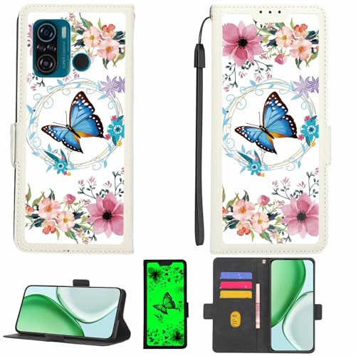 Kinetijy Case Compatible for Corn Note1 Note 1 Phone Case Flip Cover [with Tempered Glass Screen Protector][RFID Blocking][Luminous Effect] LPT-LHD