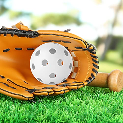 Coopay 12 Pack Baseball Practice Baseballs Plastic Hollow Soft Balls With A Drawstring Bag For Hitting, Baseball Training Indoor Outdoor Use (White) #TOP4