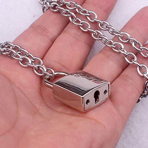 Tanyoyo Lock Key Pendant Necklace Statement Long Chain Punk Multilayer Choker Necklace for Women Men3