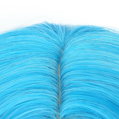 Image of PATTNIUM Kids Blue Wig Long Curly Wavy Blue Wigs for Girls Chidren Middle Part Hair Heat Resistant Synthetic Hair Wig with Wigs Cap