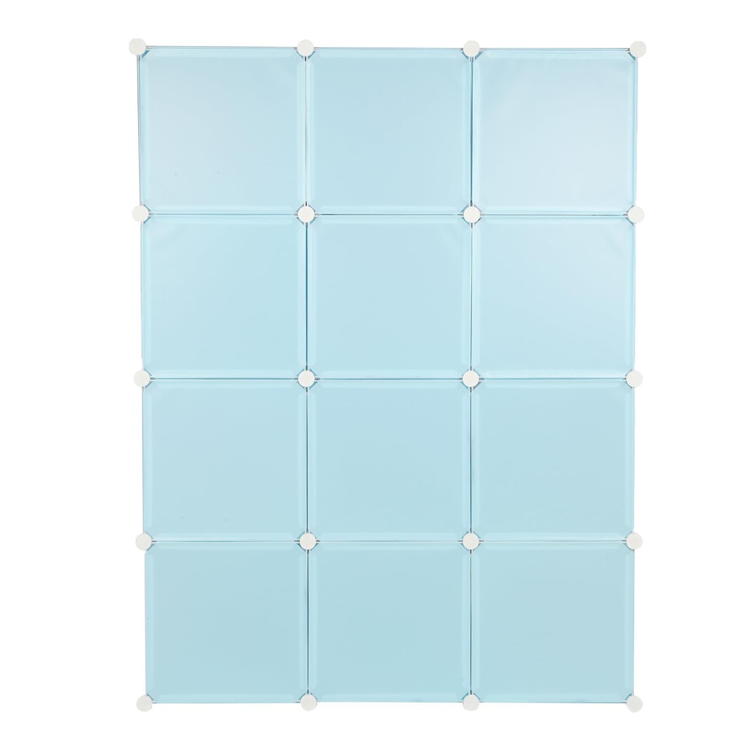 Armoire De Rangement Enfant 12 Cubes, Meuble De Rangement avec Portes, Meuble Cube pour Jouets, Vêtements, Chaussures (Bleu,110 * 37 * 145cm)