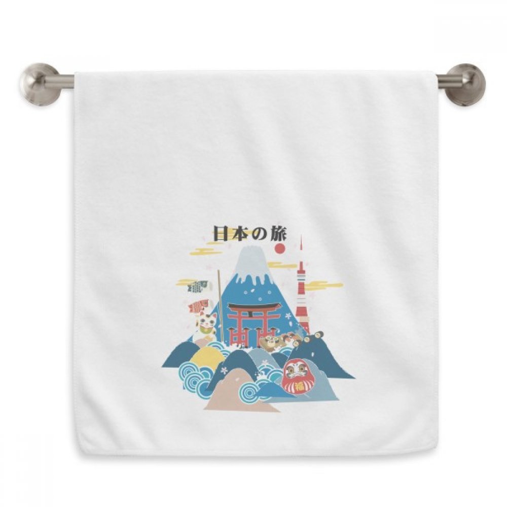 Serviette débarbouillette blanche motif diadème voyage local