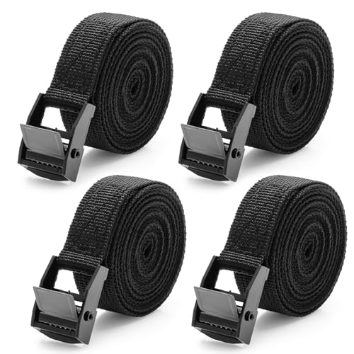 Cozary 4 Piezas Cinchas de Amarre 2M, Eslingas con Carraca 20MM, Cinchas de Amarre Pequeñas Rapido, Correa de Amarre para Portabicicletas de Motocicleta, Portaequipajes de Coche