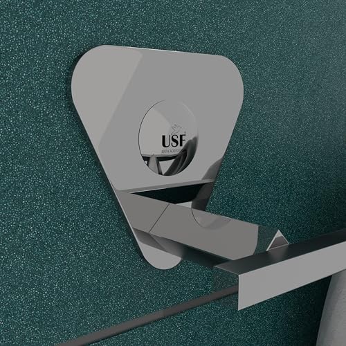 Image of USF Pyramid 24 Inch Towel Rod for Bathroom, Wall Mounted Towel Bar for Washarea, Stainless Steel Holder for Towels and Cloth, Chrome Finish, 3Years Warranty