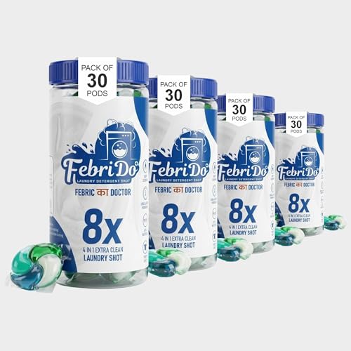 Image of 4-in-1 Dissolvable Laundry Pods | For Top & Front Load Washing Machines | Stain Remover, Brightener, Fabric Softener, Fresh Floral Aroma | 1 Pod - 1 Wash (Up to 8 kg Load) (Pack of 120)