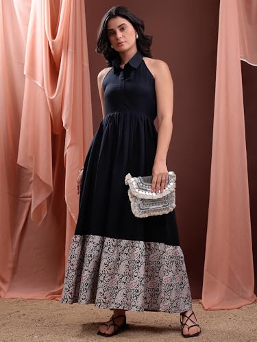 Image of PURVAJA Women's Maxi Cotton Blend Dress (Floe-236-240)
