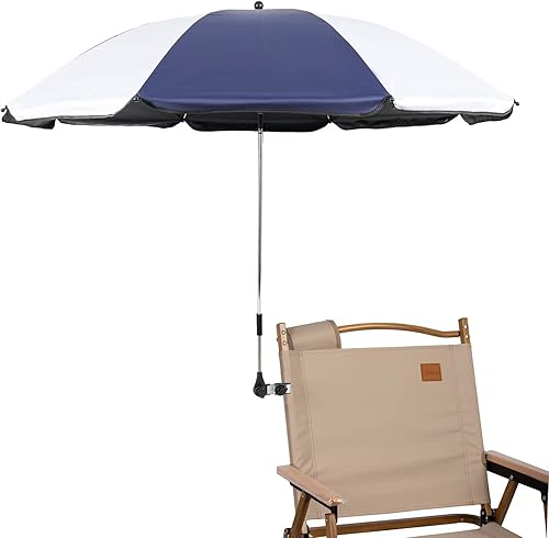 Miniatura 12 de Sombrilla para silla con abrazadera, 46 pulgadas UPF 50+ con clip para patio, sillas de playa, cochecitos, sillas de ruedas, carritos de golf