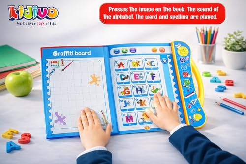 Image of KIDIVO Interactive Children Musical Learning Book for Kids 3+ Years | English Educational Phonetic Sound Book Toy for Toddlers & Boys | Early Learning Alphabet Sound Activity Book (Multicolor)