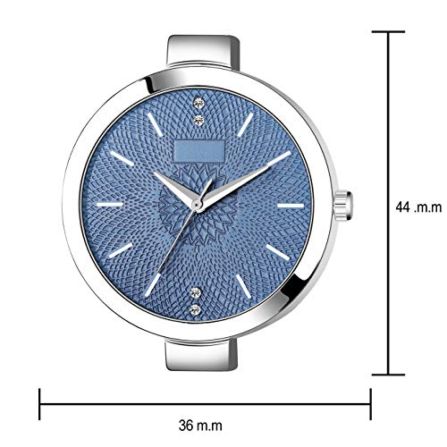 Image of Acnos Silver Plated Mesh Chain Analog Watch for Women - Black /Blue /White /Pink /Brown Dial