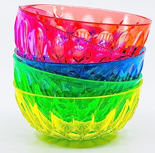 KOVA 12x Kompottschälchen/Eisbecher Plastikschüssel Set - Wiederverwendbare Dessertschalen Schale Schüssel aus Kunststoff Plastik für Desserts Suppen Salate Kunststoffschalen + 1 Bildmagnet W