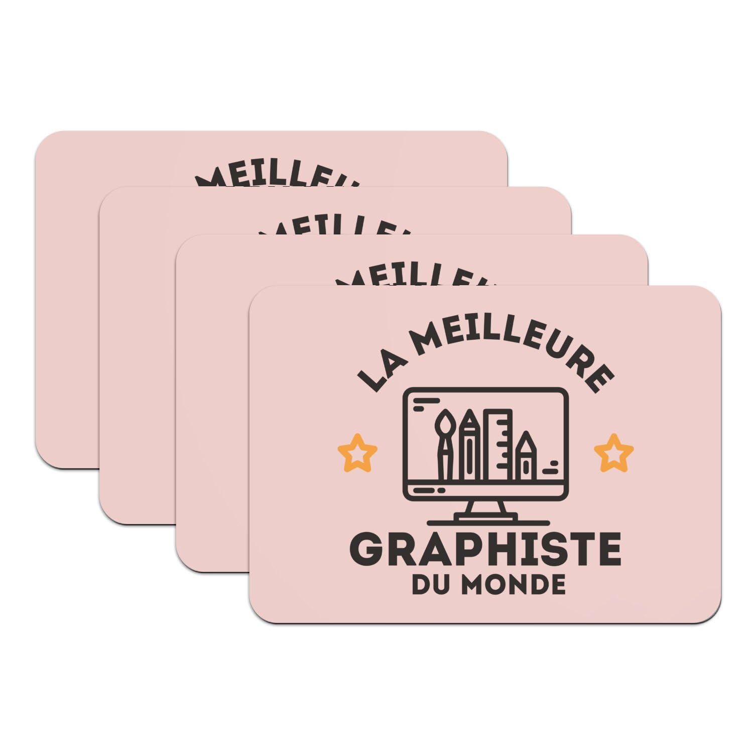 Sets de table rose caoutchouc pour stopper les rayures sur le bureau des graphistes et artistes