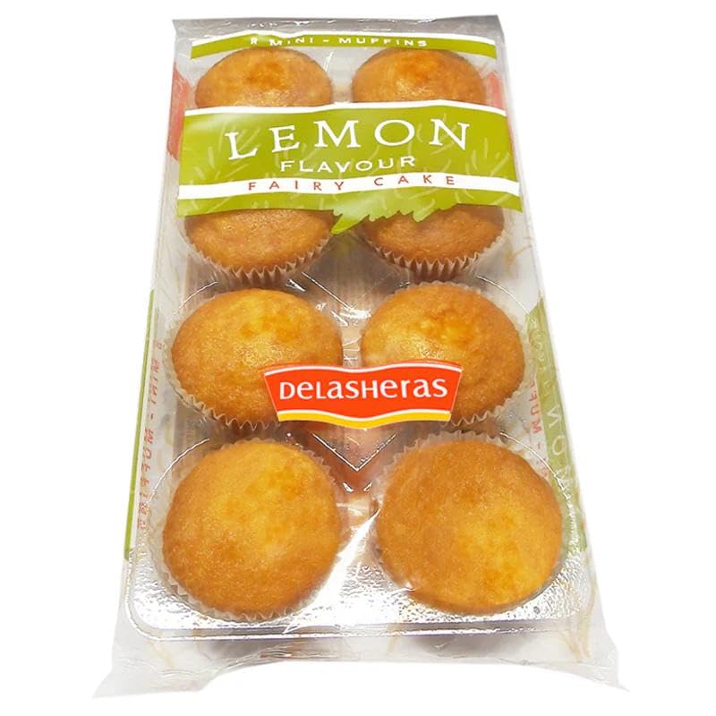 Fairy Cakes Lemon Flavour Mini Muffins 4 Packs (32 Cupcakes Total) 108g Each