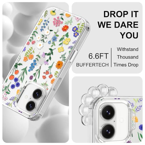 MOSNOVO for iPhone 17 Case | Military Grade 6.6ft Drop Tested | Camera Control | Clear with Botanical Floral Design by MOSNOVO - Used condition - Image 5