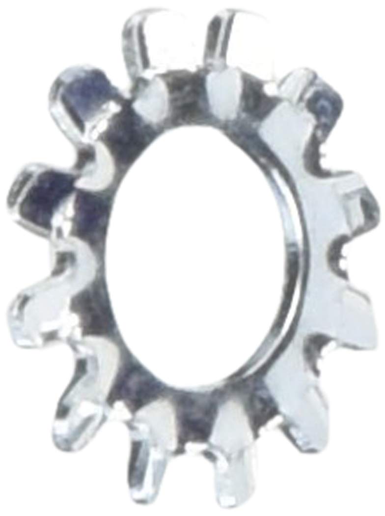Zinc-Plated Steel External-Tooth Lock Washer, for Number 12 Screw Size, 0.221" ID, 0.475" OD