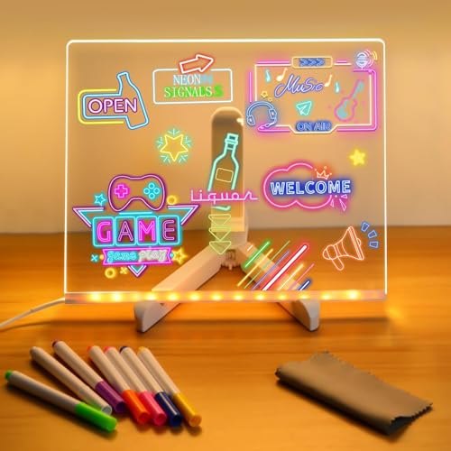 Image of CPENSUS Diy 3D Acrylic Writing Pad With Pen Message Board Rewritable Table Lamp For Study Led Light Office Home Decor Gift
