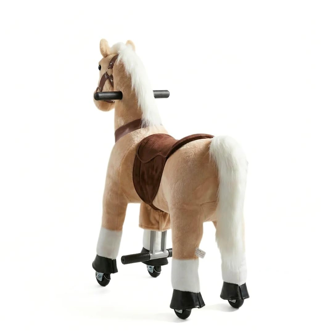 Reitpferd auf Rollen Klein, 3-5 Jahre, Schaukelpferd, Beige