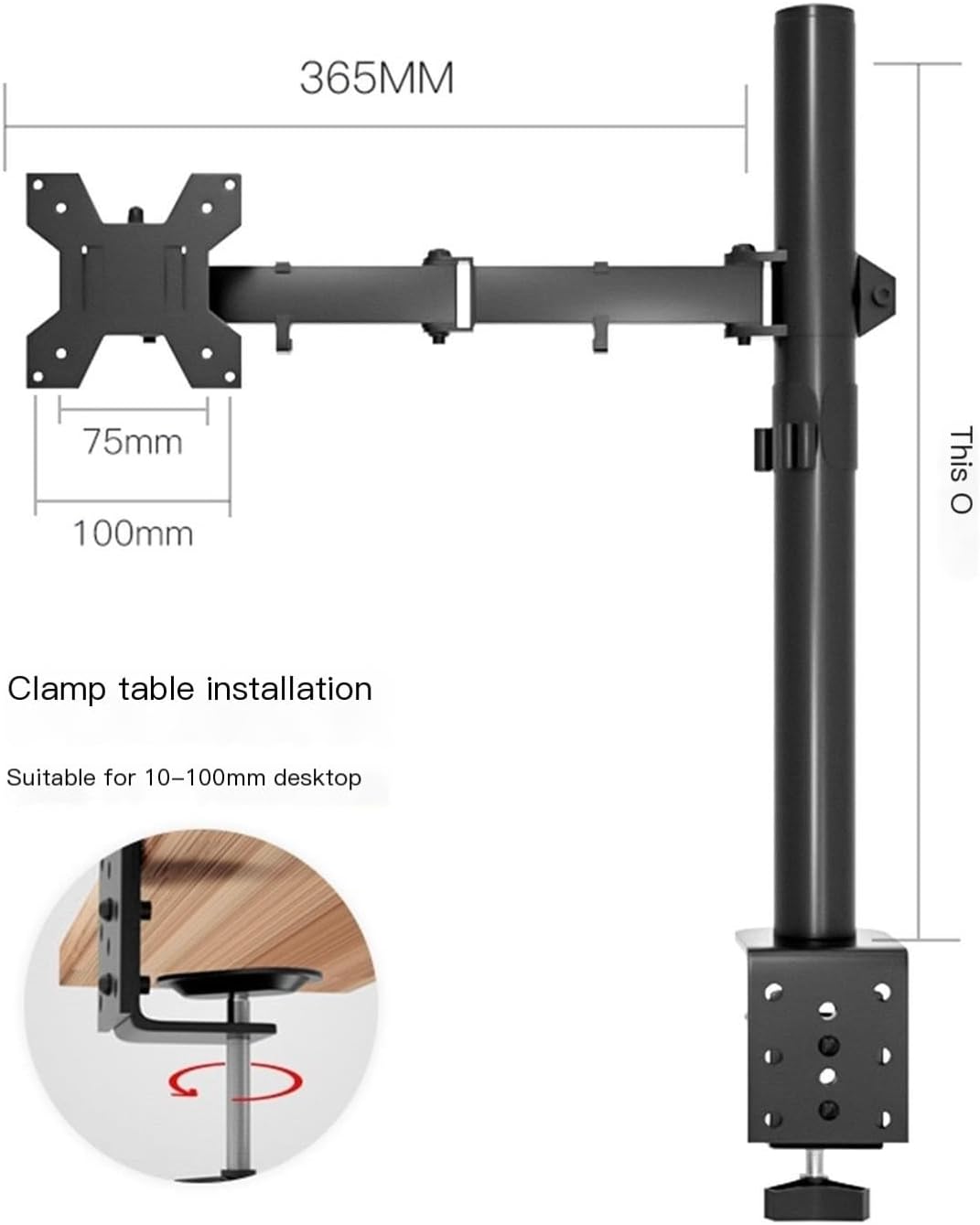 Computer Monitor Stand arm Desktop Double Screen Heightening Lifting Telescopic Shelf Universal Rotating Base 17-27 inches Long wall clamp Table Installation Version