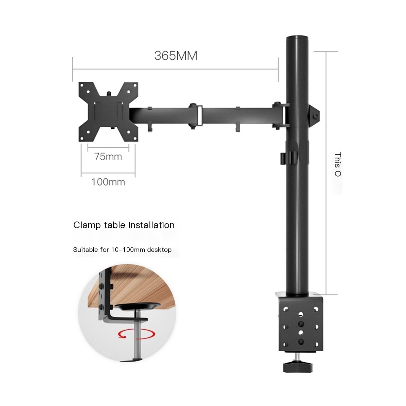 Braccio per monitor, Braccio di supporto for monitor in metallo