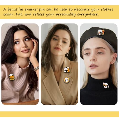 Image of 8Pcs Kawaii Frog Enamel Pin Set Cute Cartoon Frog Brooches, Lapel Pins for Backpacks, Jackets, Hats, Perfect Gifts for Women, Teens