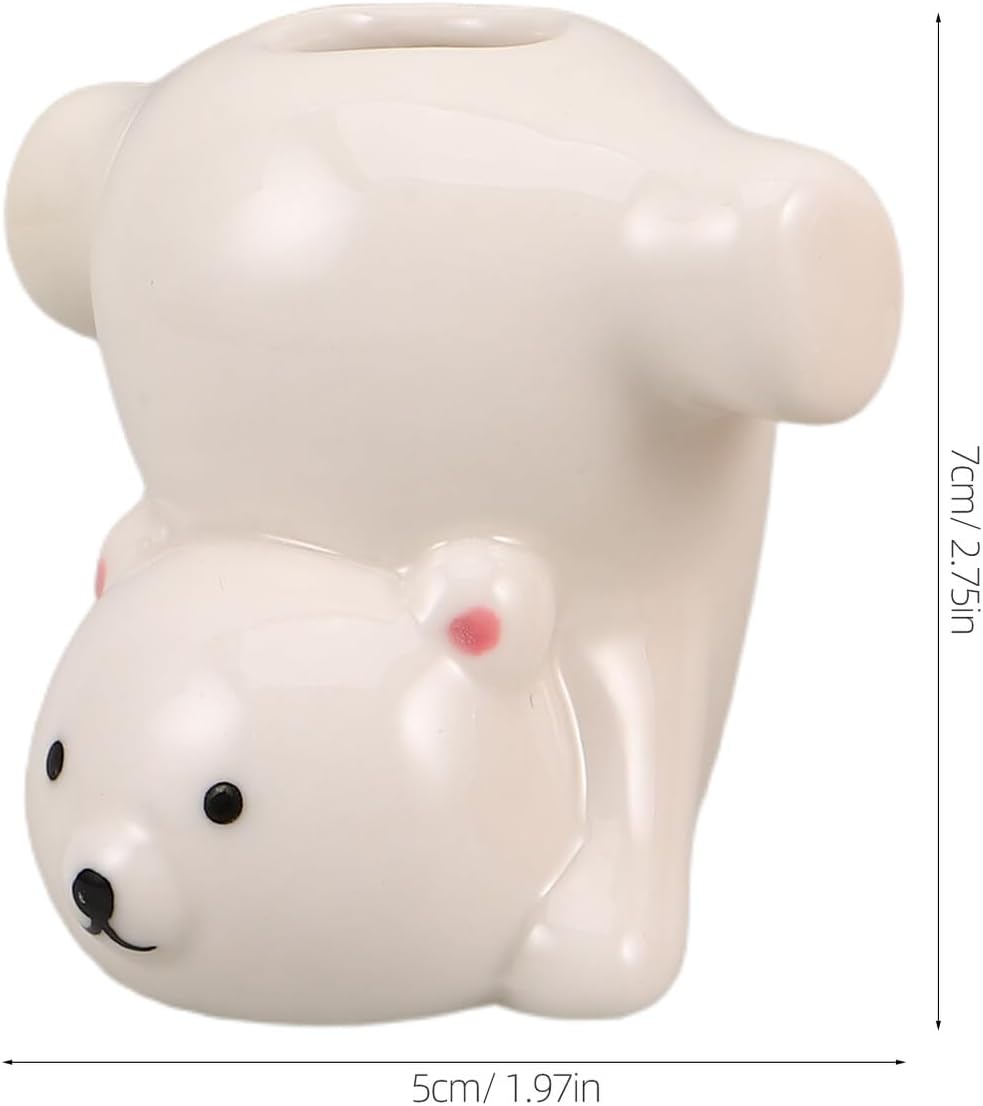 Cute Cartoon Animal Ceramic Toothbrush Holder Set, 2pcs