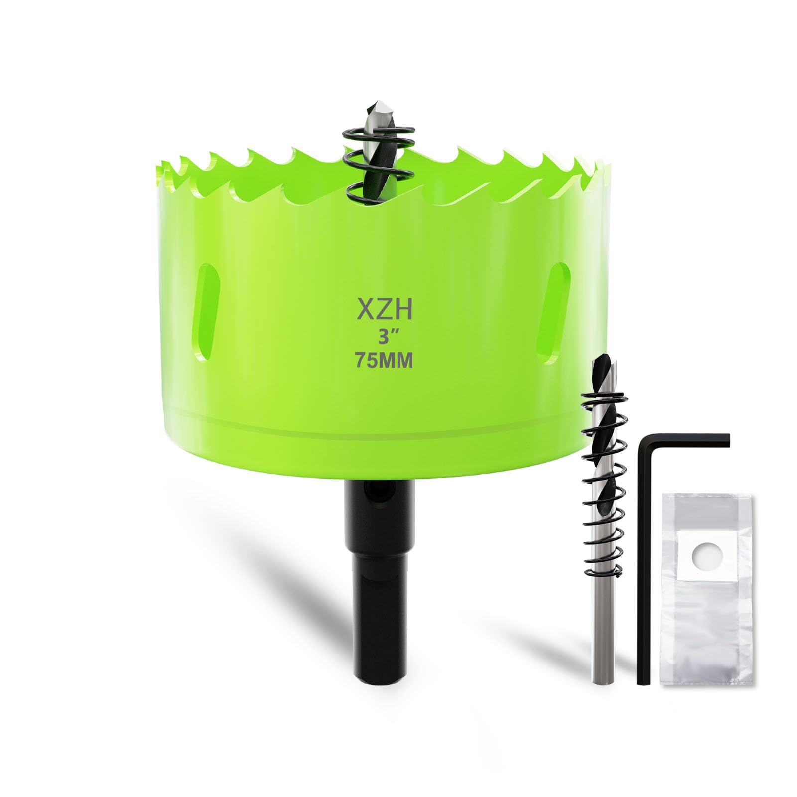 XZH 75mm Bi-Metal Hole Saw Kit with Arbor & Pilot Bit, Effortless Smooth Cutting for Wood Plastic, Drywall & Thin Metal