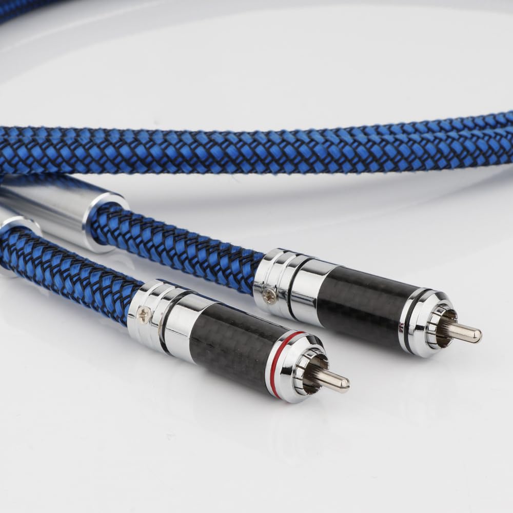 Cavo audio 4Core placcato argento da 2RCA a 2RCA per sistemi ad alte prestazioni per amplificatori e altoparlanti Cavo amplificatore di fascia alta
