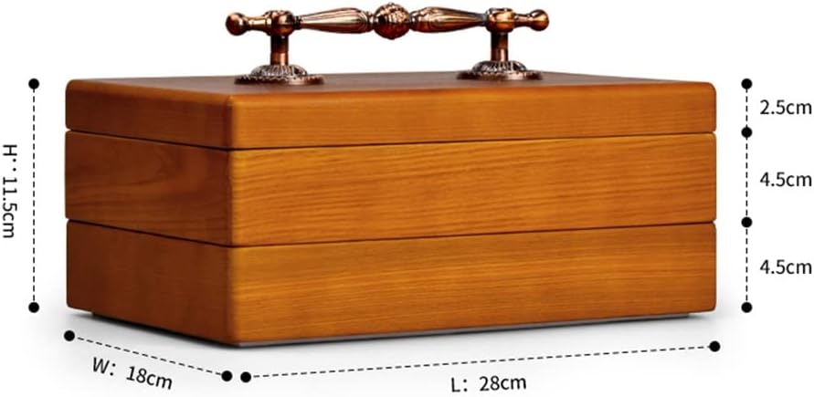 Multifunctional Solid Wood Box High Capacity Microfiber Jewelry Organizer Storage for Earrings Rings Necklace(E)