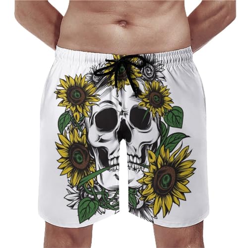 Pantalon court de plage crâne tournesol anti-irritation pour homme actif