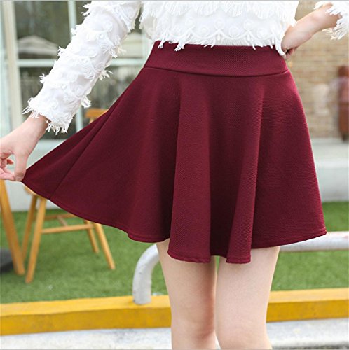 Jupe courte col pur vent collège coupe fluide taille L wine red