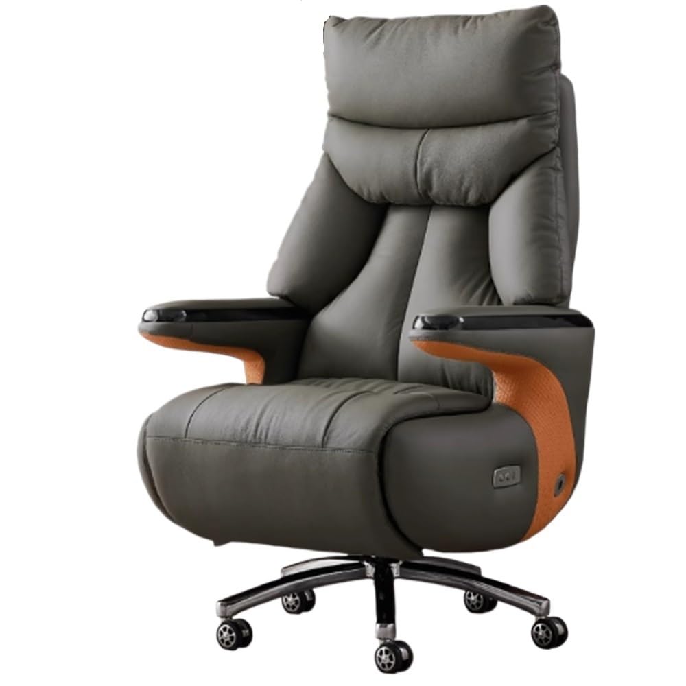Ergonomic Office Chair Back Support Smart Electric Leather Office Chair Reclining Massage Executive Chair for Study Room Comfortable