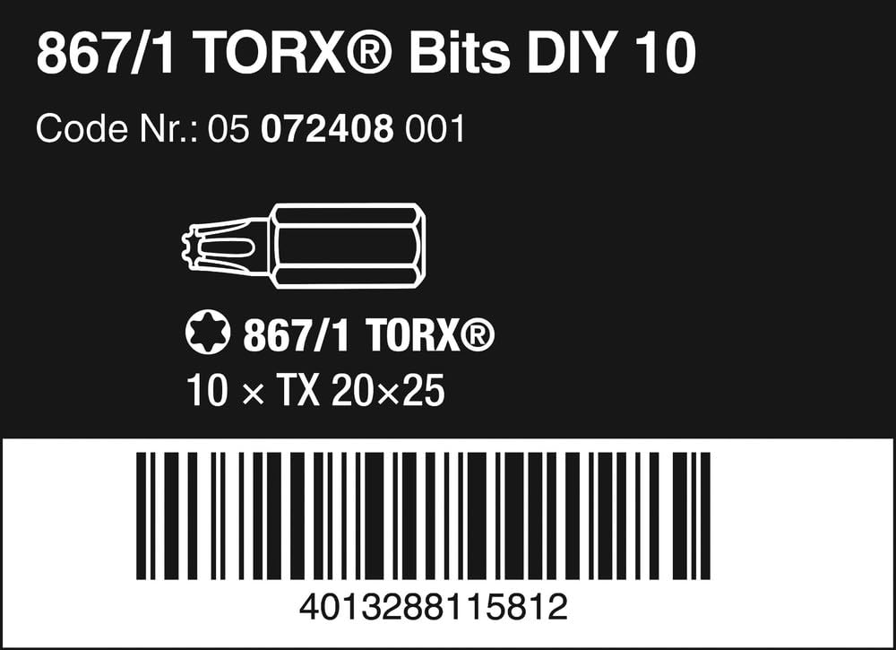 Wera 867/1 Z TORX 20 x 25 mm DIY-Box