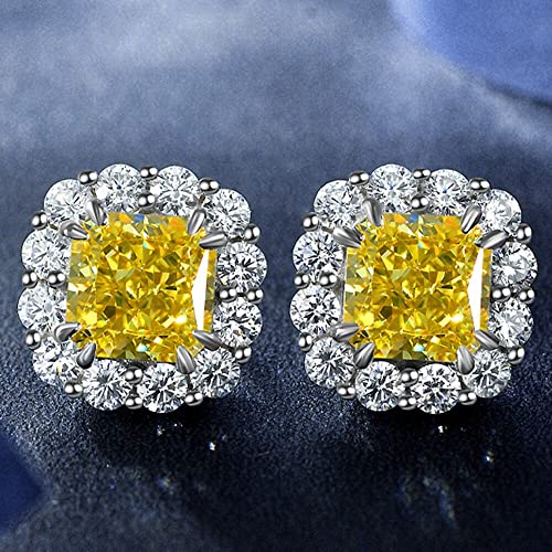 Pendientes de Plata con Moissanita Naranja Ideales para Bodas y Eventos Especiales