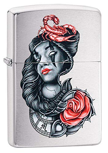 Encendedor de bolsillo Zippo diseño tatuaje estilo Day of the Dead miniatura 1