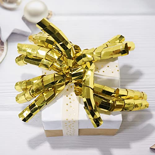 Ct Craft Llc Christmas Curly Bow Self Adhesive - For Gift Wrap, Craft Packing, Wrapping, Diy- 6" X 12 Pcs - Pvc Gold #TOP3