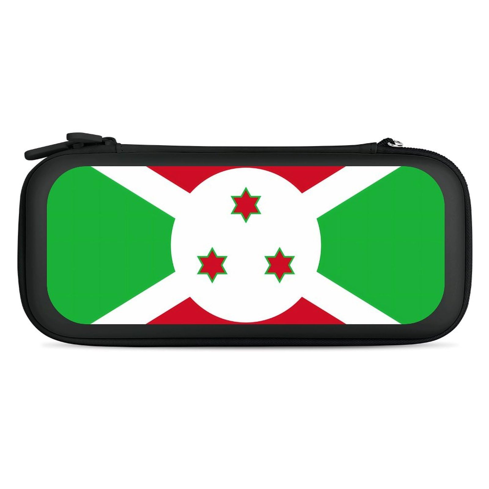 Burundi Flag Compatible with Switch Carrying Case Hard Travel Game Bag Pouch with 15 Games Accessories Black-style
