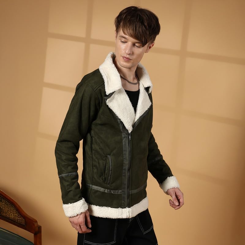 Image of CAHOOT Men's Carbon Lined Biker Jacket | Casual Wear | Spread Collar | Long Sleeve | Zipper Closure | Jacket Crafted With Comfort Fit | For Everyday Wear