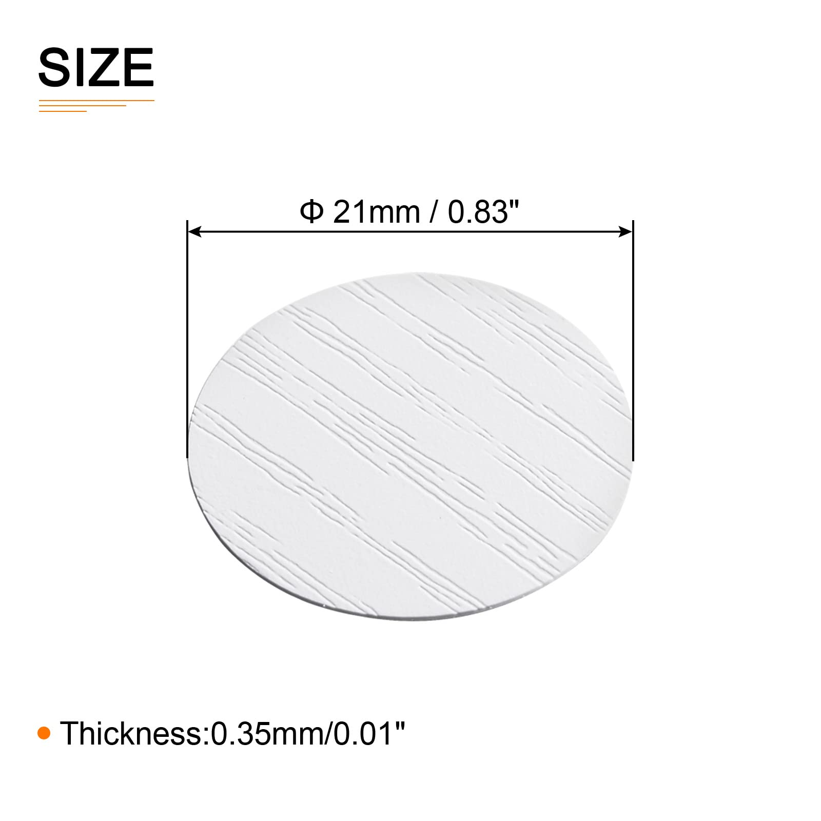 DTGN 21mm(Dia) Screw Hole Cover Stickers - 1Sheet 54pcs - Good for Furniture Wardrobe Chair - PVC Waterproof Hole Caps - Cold White - Image 2