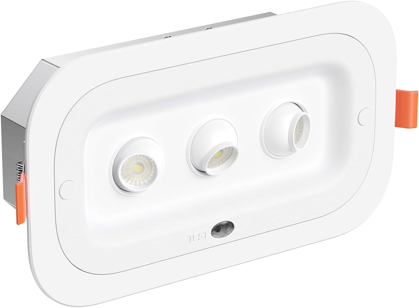 dephen LED Emergency Lights with Battery Backup, Three Head 360°Rotatable | Hardwired Wall Mounted Powered Lighting, AC100-347V, UL924 White Commercial Emergency Exit Light Fixtures