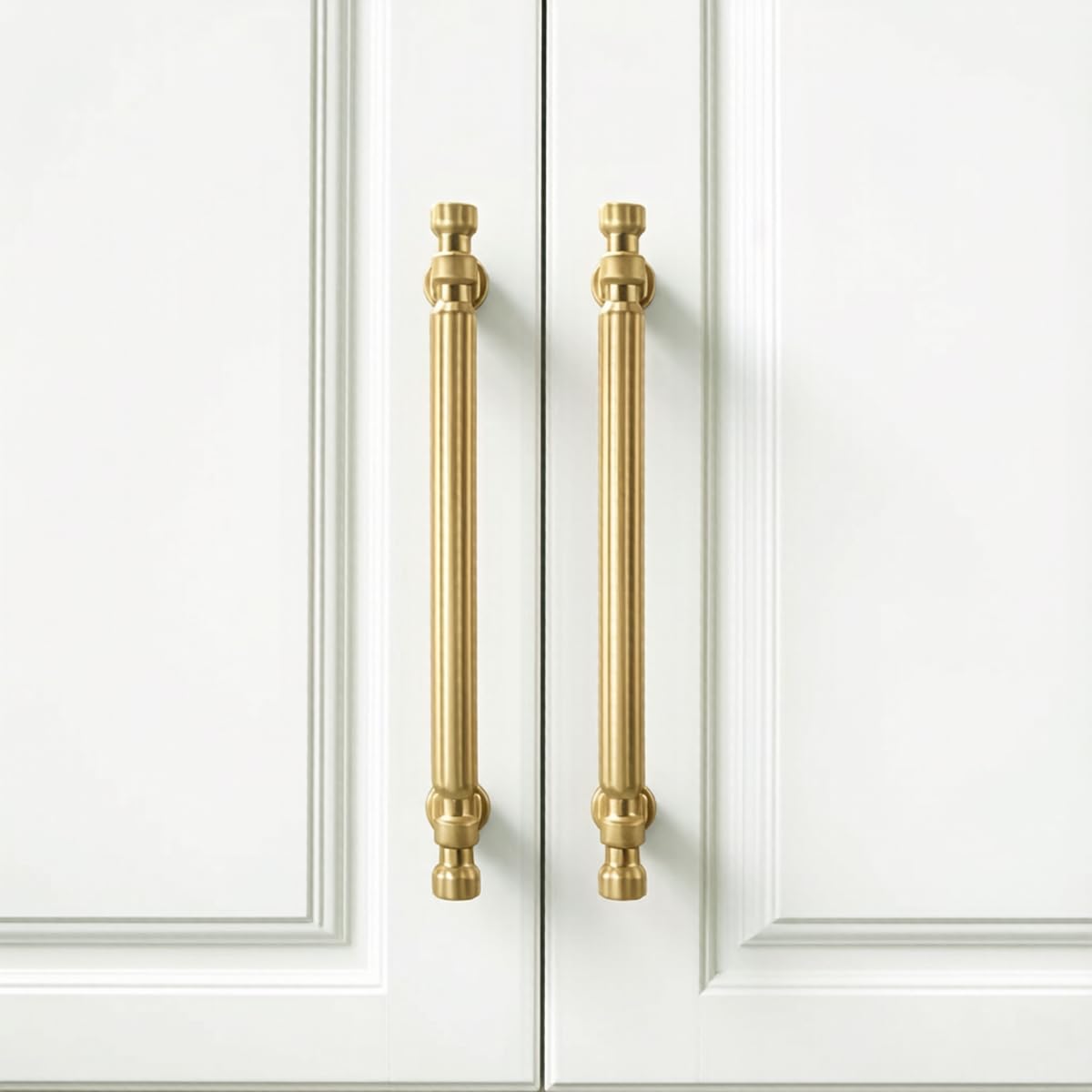 IAFVKAI Cabinet Handles 96mm Brushed Brass Gold 2 Pack Kitchen Cupboard