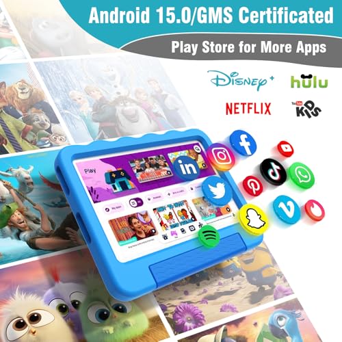 Image of Kids Tablet 10'' Android 15 Tablet for Kids 14(6+8)GB 64GB Octa-Core CPU, Toddler Tablets with Lots of Offline Content Parental Control, Tablets for Toddlers with Case Youtube WiFi 6 2MP 5MP Camera
