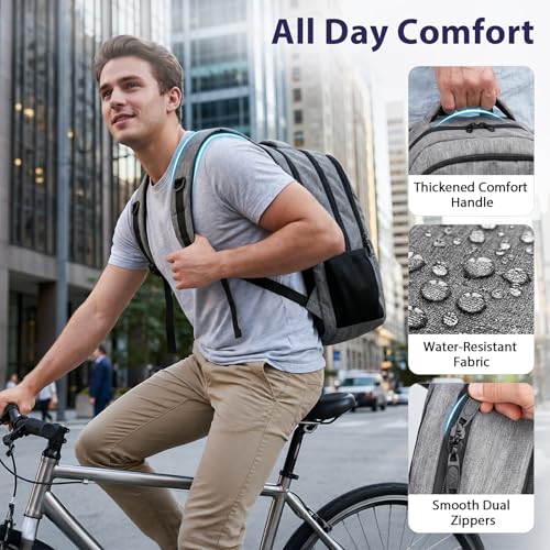 Image of MATEIN Travel Laptop Backpack,TSA Large Travel Backpack for Women Men, 17 Inch Business Flight Approved Carry On Backpack with USB Charger Port and Luggage Sleeve, Durable College School Bookbag,Grey