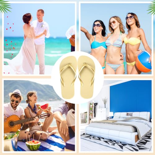 Image of Unittype Flip Flops Bulk for Wedding Guest Slippers Wedding Flip Flops with Cards Bags for Pool Beach Party