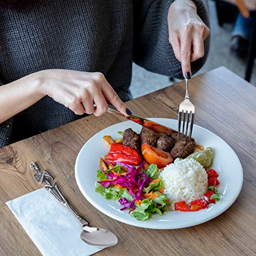 Fork Spoon Cutlery Set For 2, Premium Stainless Steel Dinner Fork Dinner Spoon, Handmade, Dishwasher Safe (Silver), Use For Home, Kitchen Or Restaurant, Or Gift For Friending (1 Set) #TOP5
