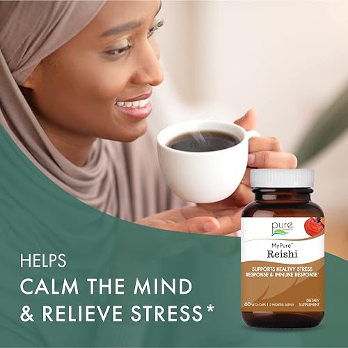 Miniatura 3 de PURE ESSENCE LABS MyPure - Suplemento de hongos orgánicos Reishi - Extracto de hongo 100% real para apoyo inmunológico, alivio del estrés,