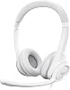Logitech H390 Wired Over-Ear Microphone Headset, Digital Stereo Audio, Foldable Noise Canceling Microphone, On-Cable Inspections, White