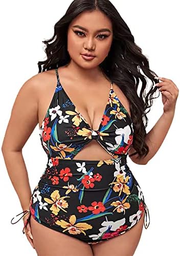 Women’s Plus Size Swimsuit, 0XL-4XL One Piece Push Up High Waist