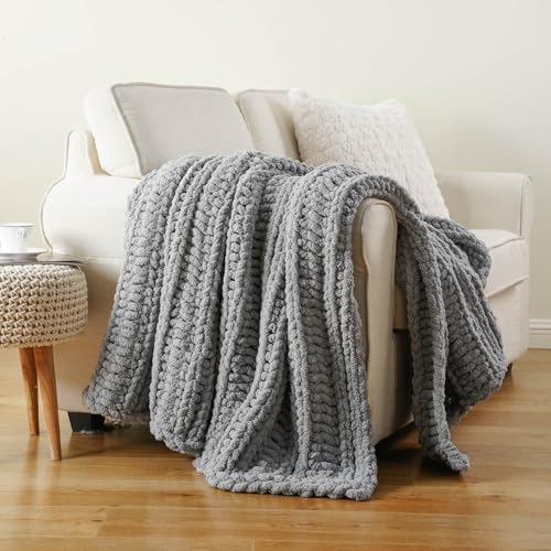 Battilo Cozy Light Grey Throw Blanket 50" x 60" |